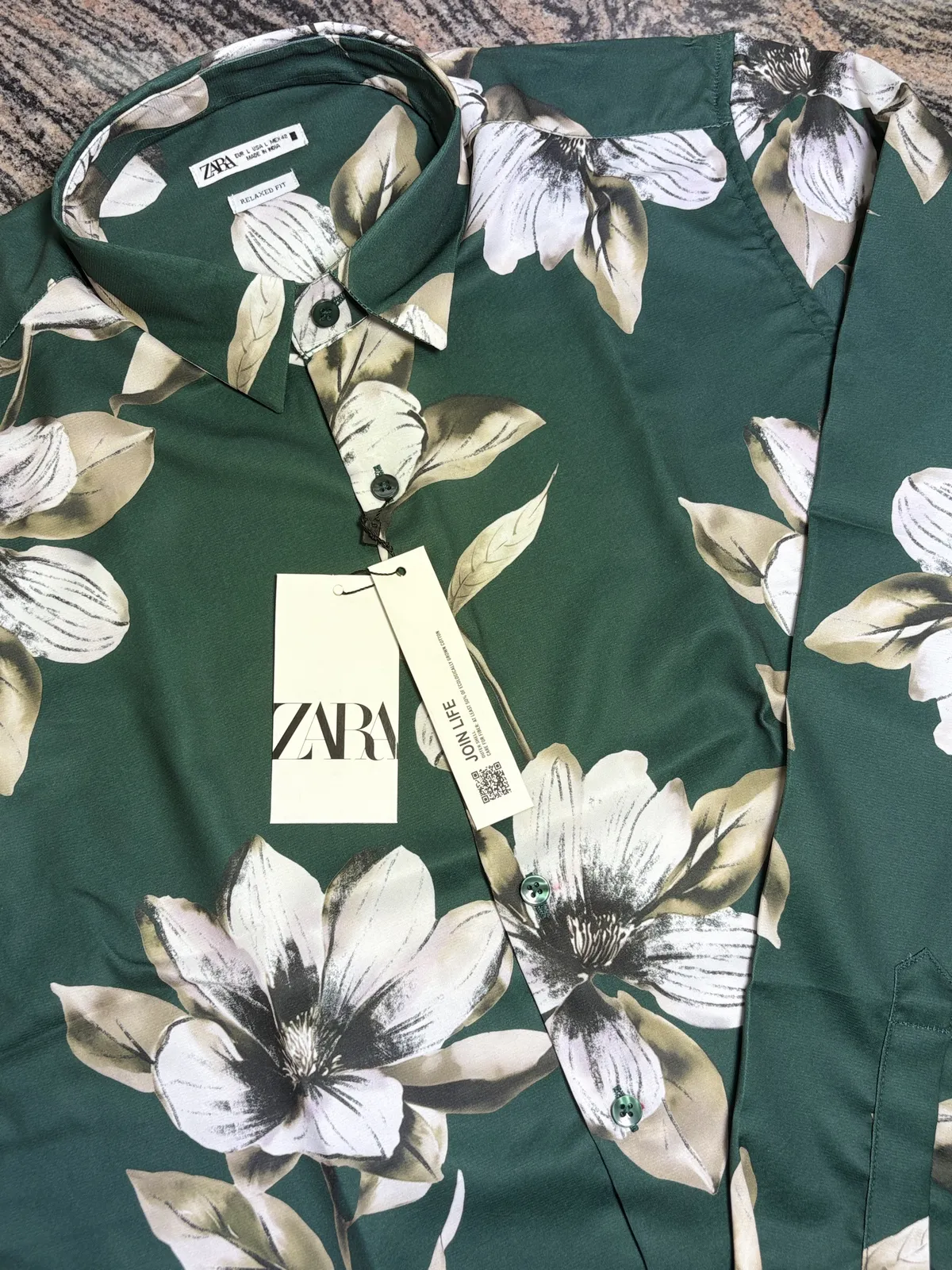 Floral Print Shirt, Green Magnolia