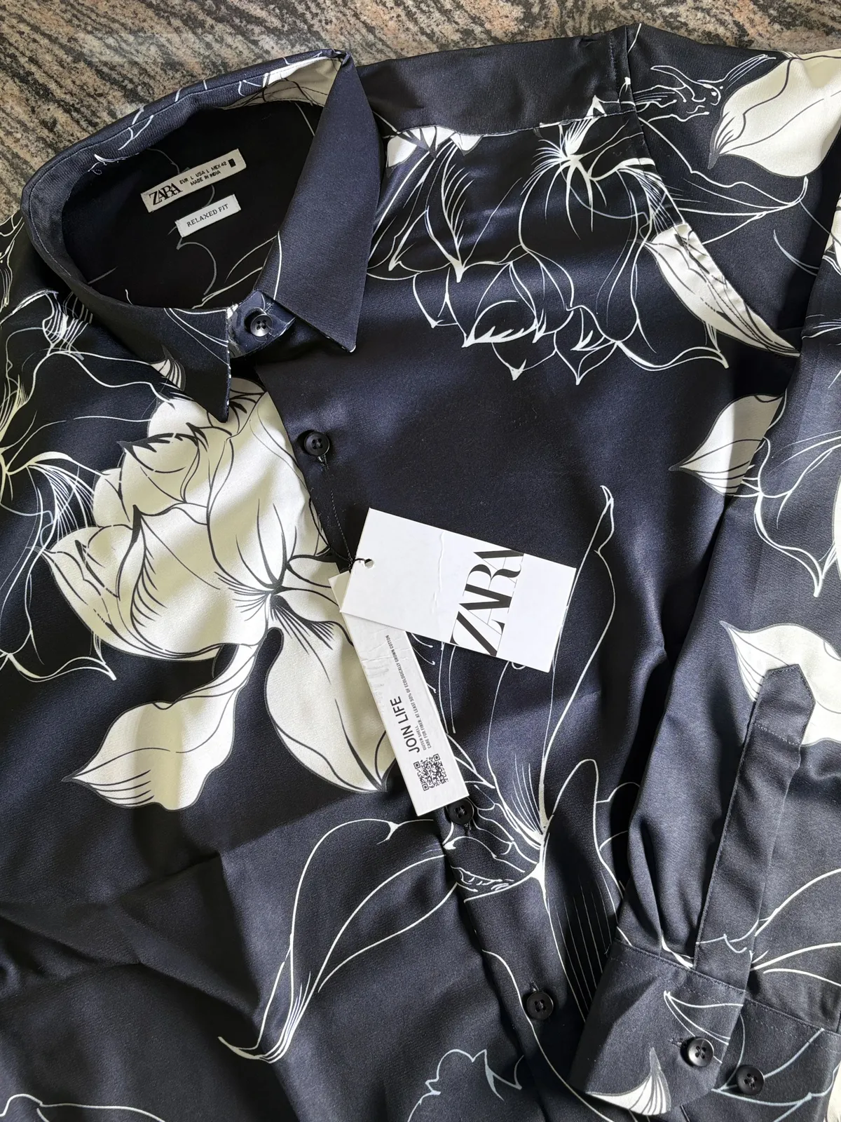 Floral Print Shirt, Midnight Line Floral