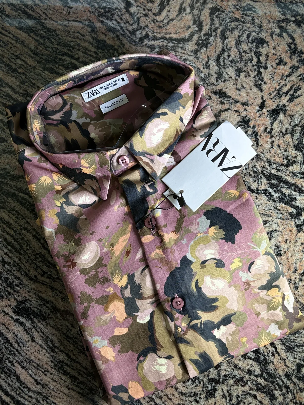 Floral Print Shirt, Rose Olive Floral